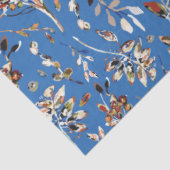 Elegant Leaves Blue Waterverf Floral Tissuepapier (Detail)