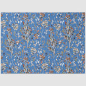 Elegant Leaves Blue Waterverf Floral Tissuepapier (Voorkant)