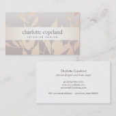 Elegant Leaves Chic Interior Design Natuur Visitekaartje (Voorkant / Achterkant)