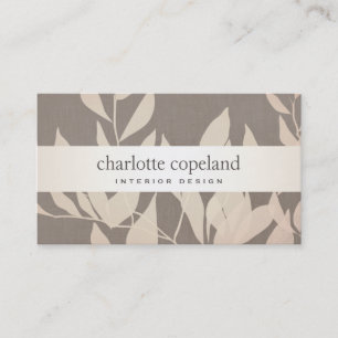 Elegant Leaves Chic Interior Design Taupe Natuur Visitekaartje