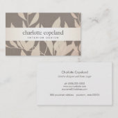 Elegant Leaves Chic Interior Design Taupe Natuur Visitekaartje (Voorkant / Achterkant)