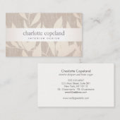 Elegant Leaves Chique Interieur Design Beige Natuu Visitekaartje (Voorkant / Achterkant)