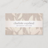 Elegant Leaves Chique Interieur Design Beige Natuu Visitekaartje (Voorkant)