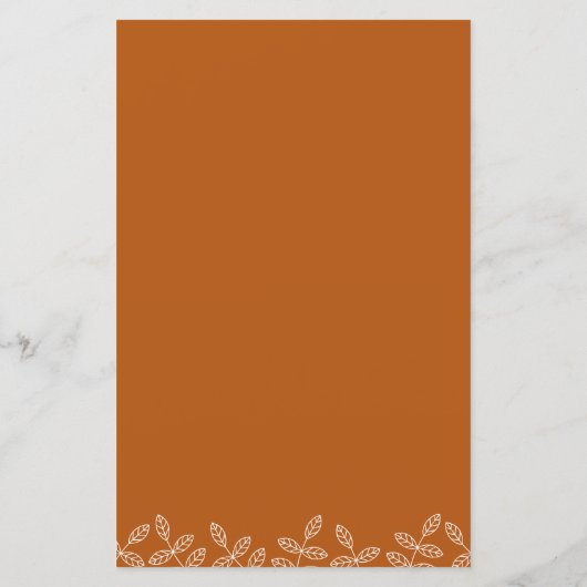 Elegant Leaves Deep Oranje Fall Wedding Invitation (Achterkant)