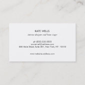 Elegant Leaves en Black Stripes Interior Designer Visitekaartje (Achterkant)