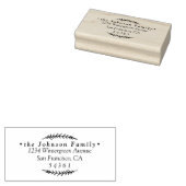 Elegant Leaves Familienaam Return Address Rubberstempel (Gestempeld)