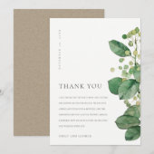 ELEGANT LEAVES FOLIAGE GREENERY WATERCOLOR WEDDING BEDANKKAART (Voorkant / Achterkant)