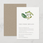 ELEGANT LEAVES FOLIAGE GREENERY WEDDING DETAIL INFORMATIEKAARTJE (Voorkant / Achterkant)