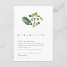 ELEGANT LEAVES FOLIAGE GREENERY WEDDING DETAIL INFORMATIEKAARTJE