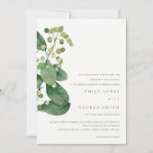 ELEGANT LEAVES FOLIAGE GREENERY WEDDING INVITE BEDANKKAART (Voorkant)