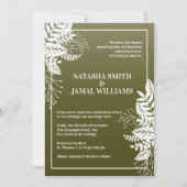 Elegant Leaves, Olive Green Kaart (Voorkant)