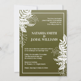 Elegant Leaves, Olive Green Kaart