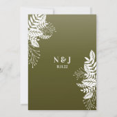 Elegant Leaves, Olive Green Kaart (Achterkant)