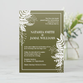 Elegant Leaves, Olive Green Kaart