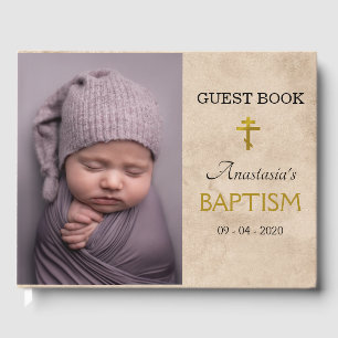 Elegant Leaves Orthodox Christelijk Baptisme Guest Gastenboek