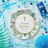 Elegant Leaves Orthodox Christelijk Baptisme Papieren Bordje (Feest)
