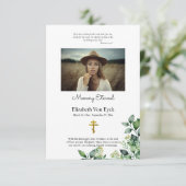 Elegant Leaves Orthodox Christelijk Fotomonument Bedankkaart (Staand voorkant)