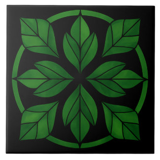 Elegant Leaves Pattern Ceramic Tile Tegeltje