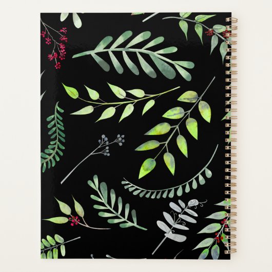 Elegant Leaves Pattern Classy Cute Planner (Achterkant)