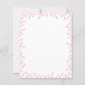 Elegant Leaves Pink Floral Baby shower Invitation (Achterkant)