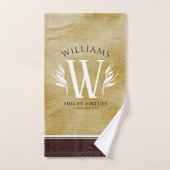 Elegant leder- en  papier — Surname Motto Bad Handdoek (Handdoek)