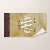 Elegant leder- en  papier — Surname Motto Bad Handdoek (Handdoek)