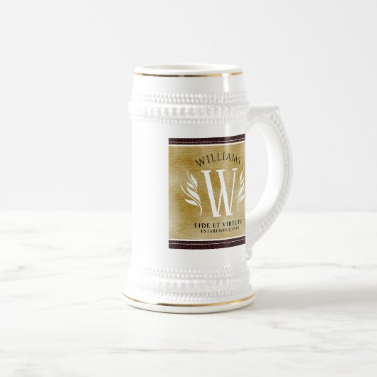 Elegant leder- en papier — Surname Motto Bierpul (Voorkant rechts)