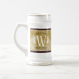 Elegant leder- en  papier — Surname Motto Bierpul