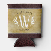 Elegant leder- en  papier — Surname Motto Blikjeskoeler (Voorkant)