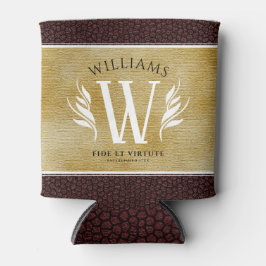 Elegant leder- en  papier — Surname Motto Blikjeskoeler