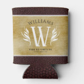 Elegant leder- en  papier — Surname Motto Blikjeskoeler (Achterkant)