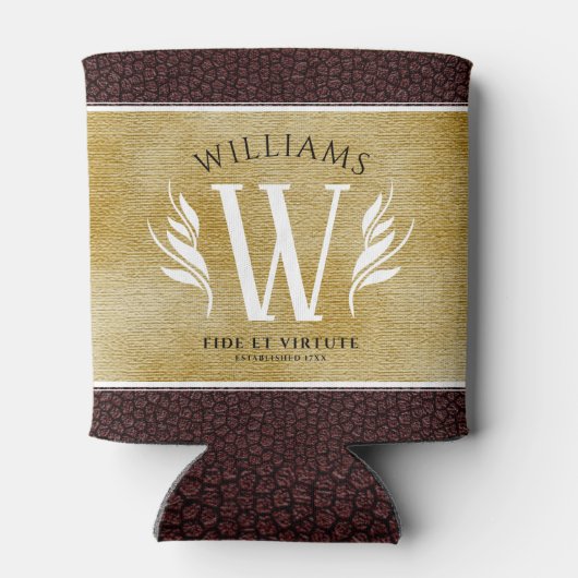 Elegant leder- en  papier — Surname Motto Blikjeskoeler (Achterkant)