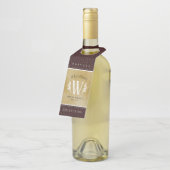 Elegant leder- en papier — Surname Motto Flessenhanger (Schuin)