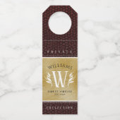 Elegant leder- en papier — Surname Motto Flessenhanger (Achterkant)