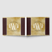 Elegant leder- en  papier — Surname Motto Gastenboek (Volledig)