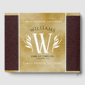 Elegant leder- en  papier — Surname Motto Gastenboek (Achterkant)