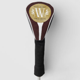 Elegant leder- en  papier — Surname Motto Golfheadcover