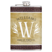 Elegant leder- en  papier — Surname Motto Heupfles (Voorkant)