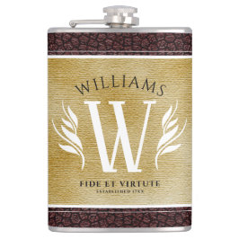 Elegant leder- en  papier — Surname Motto Heupfles