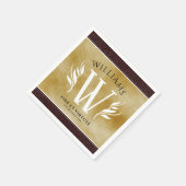 Elegant leder- en  papier — Surname Motto Servet (Hoek)