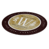 Elegant leder- en papier — Surname Motto Snijplank (Hoek)