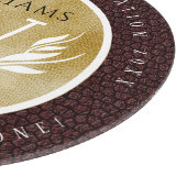 Elegant leder- en papier — Surname Motto Snijplank (Hoek)