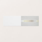 Elegant leder met luxe metalen sierstrip visitekaartje (Buitenkant ongevouwen)