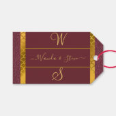 Elegant leder Pattern Wedding Gift bag Cadeaulabel (Voorkant (Horizontaal))