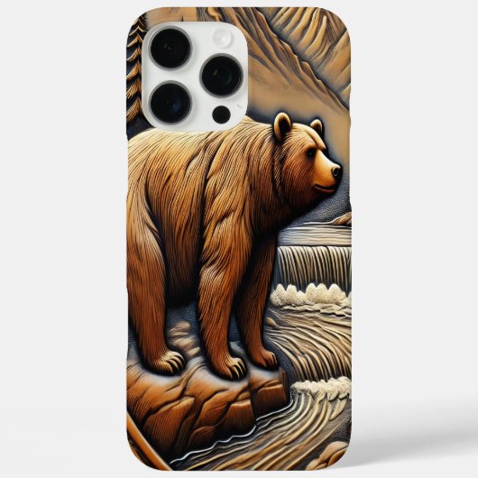 Elegant lederachtig Beer bij River Case-Mate iPhone Case (Achterkant)