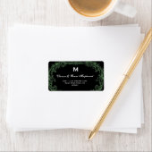 Elegant Lederen Groen Zwart  Monogram B453 Etiket (Insitu)