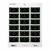 Elegant Lederen Groen Zwart  Monogram B453 Etiket (Full Sheet)