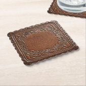 Elegant lederen look Westerne stijl Kartonnen Onderzetters (Gebogen)