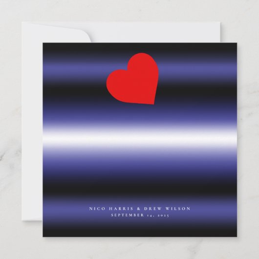 Elegant lederen trots bruiloft save the date (Achterkant)