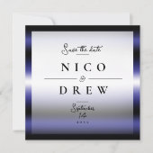 Elegant lederen trots bruiloft save the date (Voorkant)